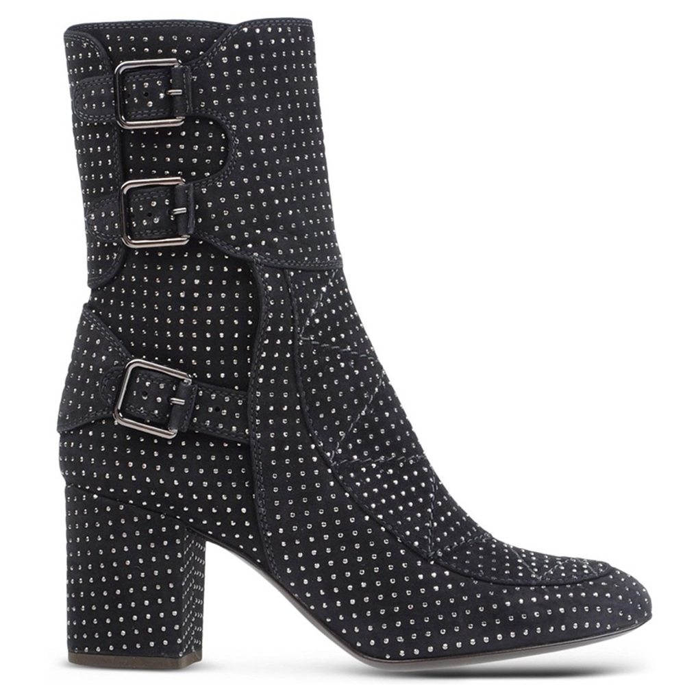 LAURENCE DACADE Merli Studded Buckle Suede Boots
